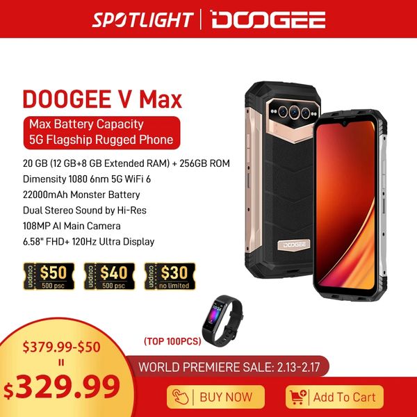 DOOGEE V MAX celular 22000mAh 20GB+256GB Android 12 Smartphone